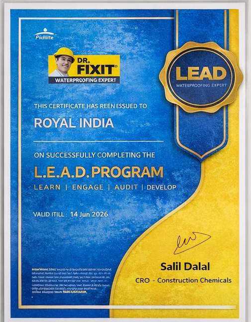 Dr. Fixit L.E.A.D. Certified — Royal India